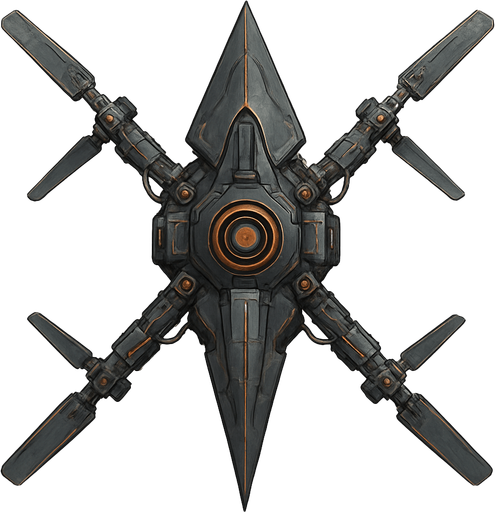 battle drone spear tip top view.