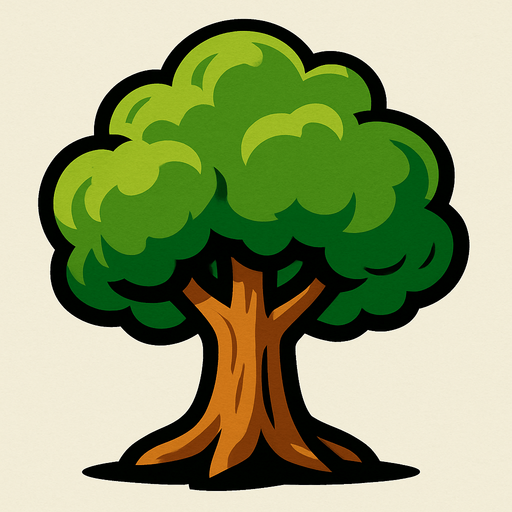 Arbre.
In-Game asset.  2d.  High contrast.  No shadows
