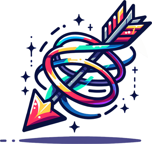 a sharp cartoon-style arrow flying to the right, with colorful string, 2D game asset, minimal shading, pixel-perfect edges, isolated, flat art style.
Single Game Texture.  In-Game asset.  2d.  Blank background.  High contrast.  No shadows