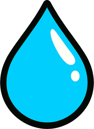 gota de agua en 2d.
In-Game asset.  2d.  High contrast.  No shadows