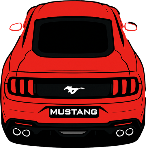 Yeni ford mustang arkasi ama yukaridan
In-Game asset.  2d.  High contrast.  No shadows
