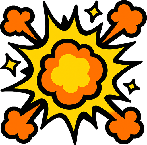 Bomb effect.
In-Game asset.  2d.  High contrast.  No shadows