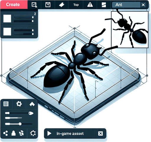 topdown 2d ant, blank background, no shadows.
Single Game Texture.  In-Game asset.  2d.  Blank background.  High contrast.  No shadows