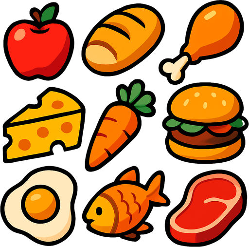 Alimento.
In-Game asset.  2d.  High contrast.  No shadows