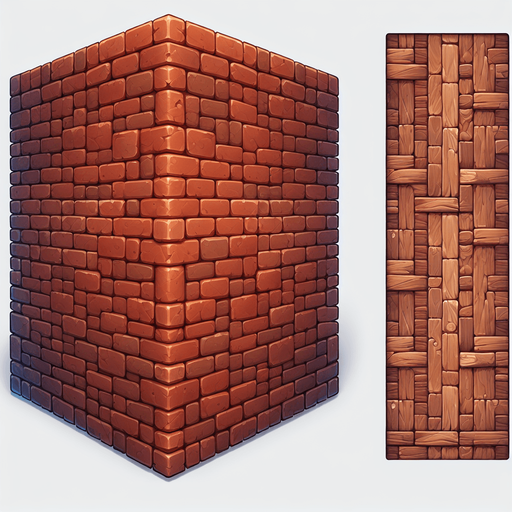Looks like a brick or wood with shadowing..
Single Game Texture.  In-Game asset.  2d.  Blank background.  High contrast.  No shadows