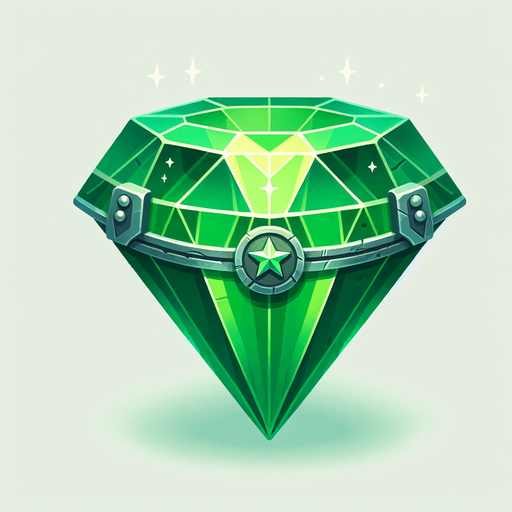 a western shining green diamond.
Single Game Texture. In-Game asset. 2d. Blank background. High contrast. No shadows.