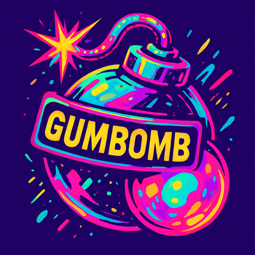 GumBomb assets. cyberpunk + abstract style. HD colors.
In-Game asset.  2d.  High contrast.  No shadows