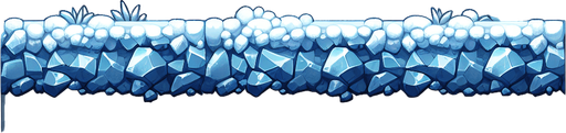 2d platform snowy ground.
Single Game Texture. In-Game asset. 2d. Blank background. High contrast. No shadows.
