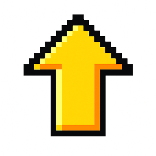 flechita hacia arriba pixart.
In-Game asset.  2d.  High contrast.  No shadows