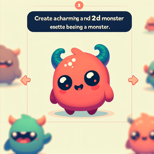 Make a little cute monster.
Single Game Texture.  In-Game asset.  2d.  Blank background.  High contrast.  No shadows