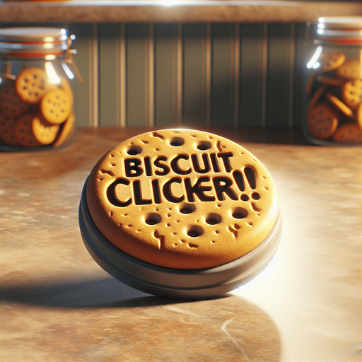 Biscuit Clicker.
A text featuring an intriguing message: "Biscuit Clicker!"