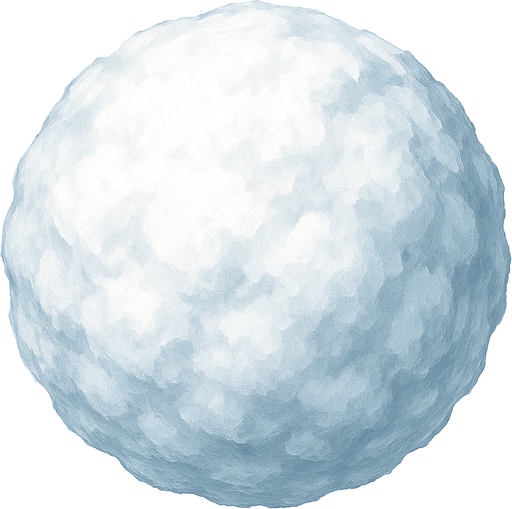 Bola de nieve, algo realista.
In-Game asset.  2d.  High contrast.  No shadows