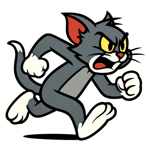 Sinirle koşan Tom.
In-Game asset.  2d.  High contrast.  No shadows