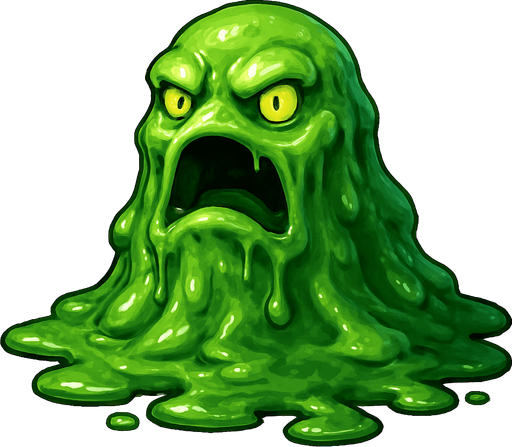 realistic slime monster.
In-Game asset.  2d.  High contrast.  No shadows