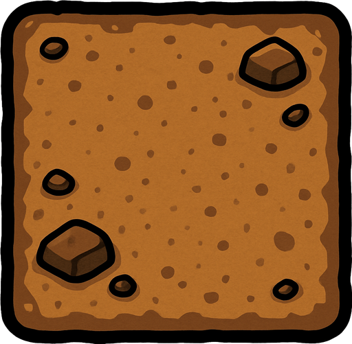 dirt square.
In-Game asset.  2d.  High contrast.  No shadows
