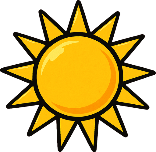 oyunlardaki güneş.
In-Game asset.  2d.  High contrast.  No shadows