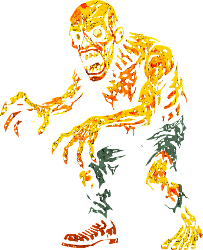 a horror zombie.
In-Game asset.  2d.  High contrast.  No shadows