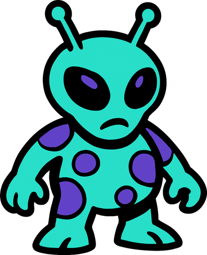 Alien.
In-Game asset.  2d.  High contrast.  No shadows