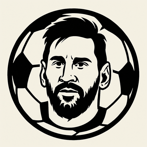 Topun üzərində Messinin başının şəkli olsun.
In-Game asset.  2d.  High contrast.  No shadows