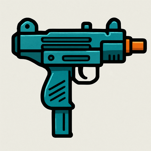 Uzi çiz.
In-Game asset.  2d.  High contrast.  No shadows