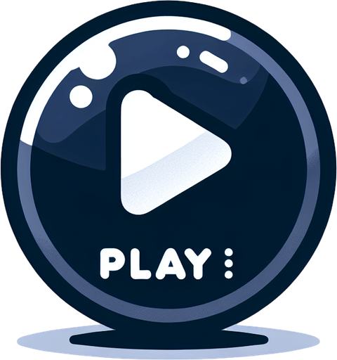 Simple round start Button with big Play/start Symbol.
Single Game Texture. In-Game asset. 2d. Blank background. High contrast. No shadows.