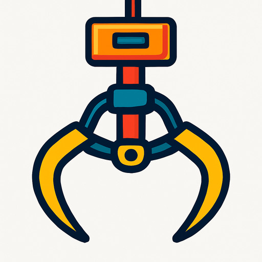 claw for machine.
In-Game asset.  2d.  High contrast.  No shadows