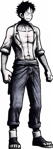 Replace the man with Monkey D. Luffy