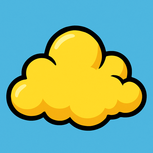 cloud yellow.
In-Game asset.  2d.  High contrast.  No shadows