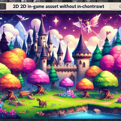 un monde féerique.
Single Game Texture. In-Game asset. 2d. Blank background. High contrast. No shadows.