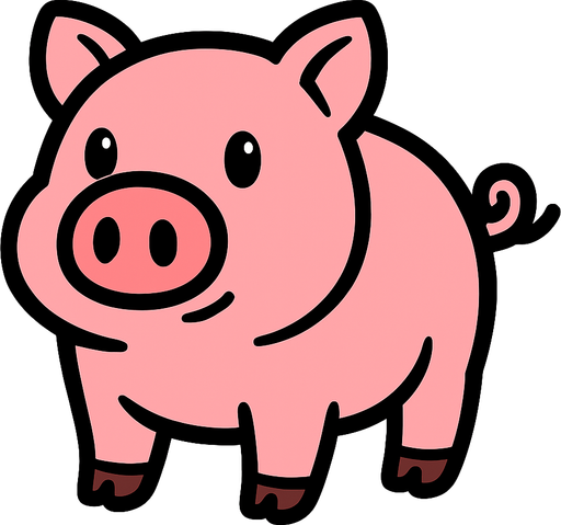 Pig.
In-Game asset.  2d.  High contrast.  No shadows