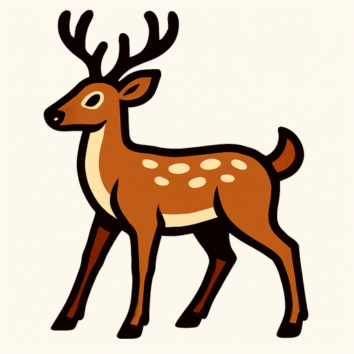 Deer.
In-Game asset.  2d.  High contrast.  No shadows