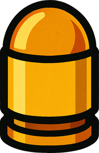 yuvarlak mermi.
In-Game asset.  2d.  High contrast.  No shadows