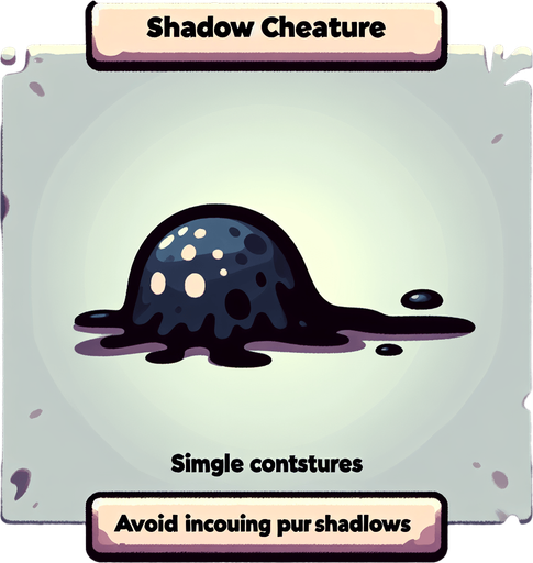 Un slime de sombra RPG con estilo suave y simple.
Single Game Texture.  In-Game asset.  2d.  Blank background.  High contrast.  No shadows