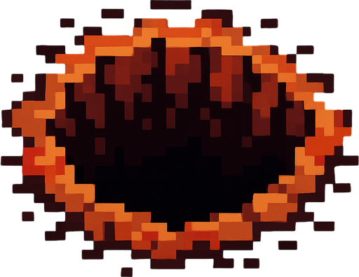 piksel çukur.
In-Game asset.  2d.  High contrast.  No shadows