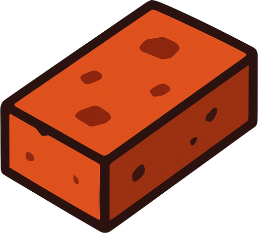 Make a singular brick.
In-Game asset.  2d.  High contrast.  No shadows flat