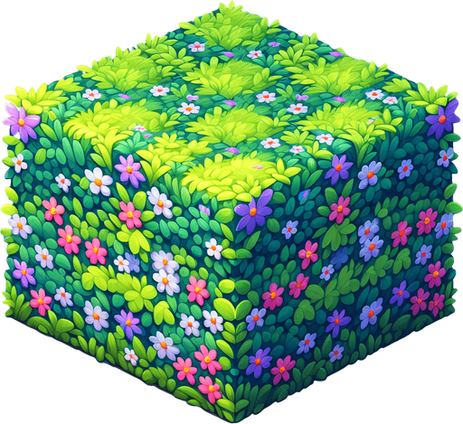 Grass and flower type floore.
Single Game Texture. In-Game asset. 2d. Blank background. High contrast. No shadows.