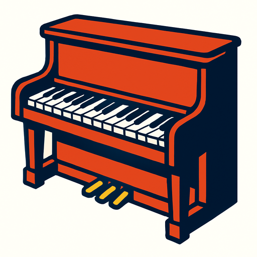 piano.
In-Game asset.  2d.  High contrast.  No shadows