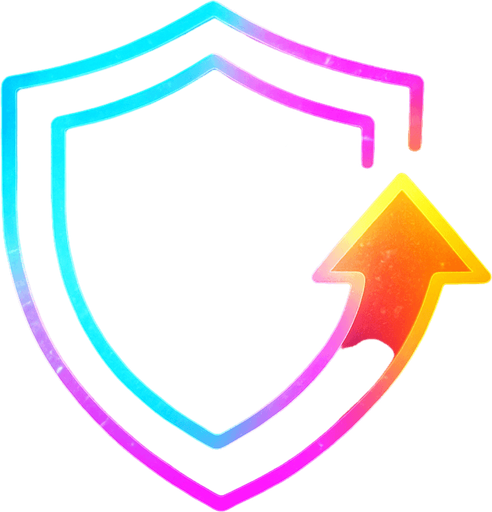 Ability icon 'Shield Boost' . cyberpunk. abstract. Futuer. different colors. HD colors