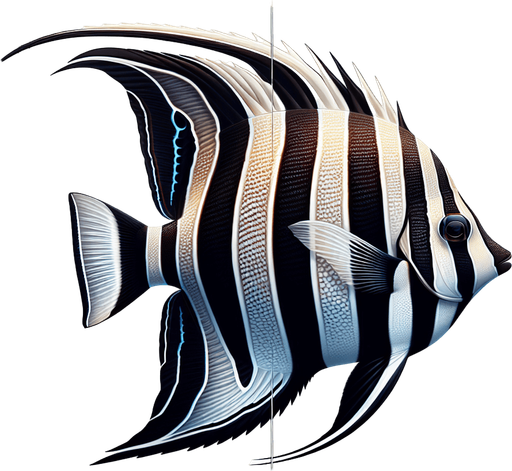 A realistic moorishidol.
Single Game Texture. In-Game asset. 2d. Blank background. High contrast. No shadows.