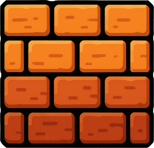 Brick block.
In-Game asset.  2d.  High contrast.  No shadows