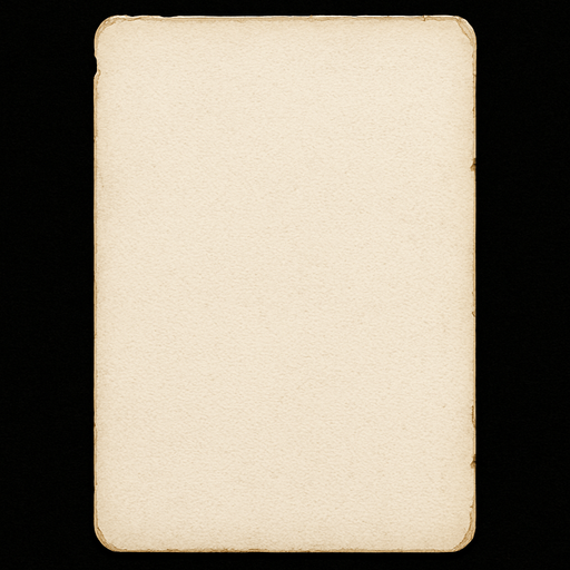 A completely blank playing card with textured surface. Slightly used edges with a couple nicks out of it. Black background. 
In-Game asset.  2d.  High contrast.  No shadows