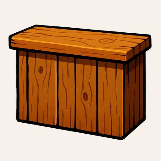 wood counter.
In-Game asset.  2d.  High contrast.  No shadows