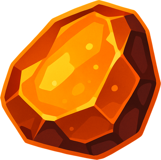 amber stone.
In-Game asset.  2d.  High contrast.  No shadows