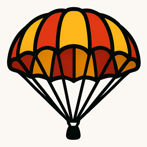 Paracaídas.
In-Game asset.  2d.  High contrast.  No shadows