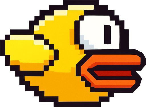 Flapy bird kuşu çiz detaylı ve aşırı benzesin.
In-Game asset.  High contrast.  No shadows