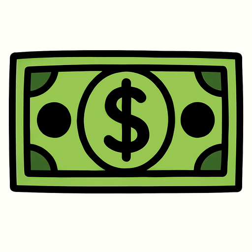 dollar paper.
In-Game asset.  2d.  High contrast.  No shadows