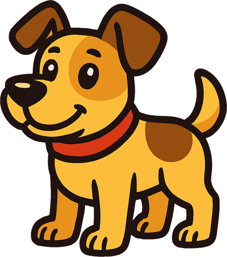 dog.
In-Game asset.  2d.  High contrast.  No shadows