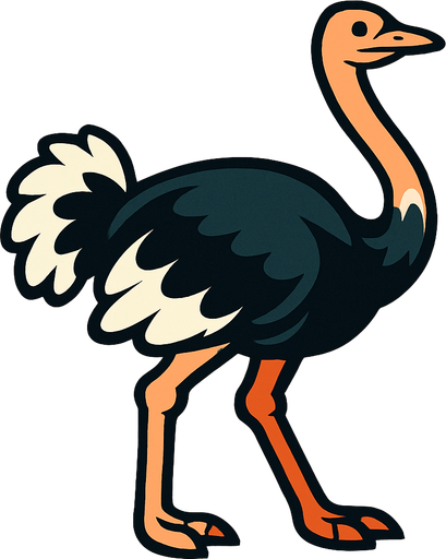 Ostrich.
In-Game asset.  2d.  High contrast.  No shadows