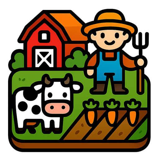 mini farm tile.
In-Game asset.  2d.  High contrast.  No shadows