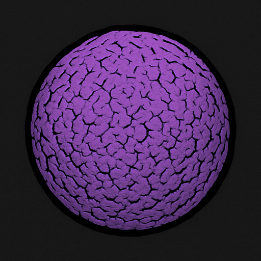 purple circle of rough skin.
In-Game asset.  2d.  High contrast.  No shadows. animated. comic. cartoon